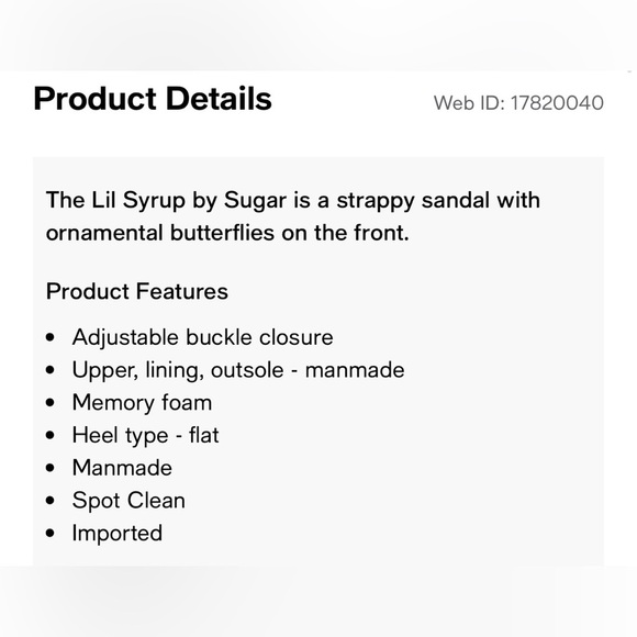 Sugar Toddler Girls Lil Syrup Flat Sandals Size 5 White flowers - Picture 3 of 9